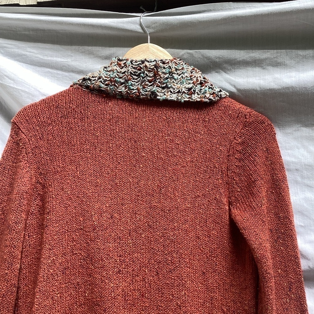 Ponsesa orange bohemian cardigan sweater, size small - Picture 6 of 8